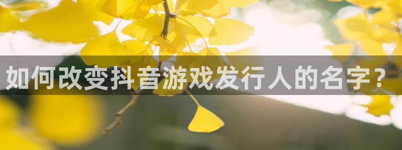 天辰平台会员多少钱一个：如何改变抖音游戏发行人的名字？